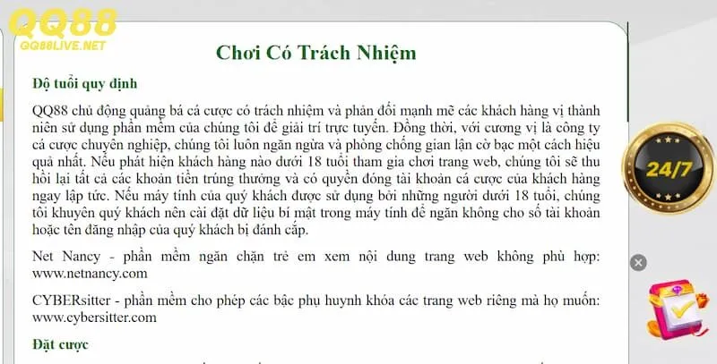 Chơi có trách nhiệm tại QQ88 là như thế nào?