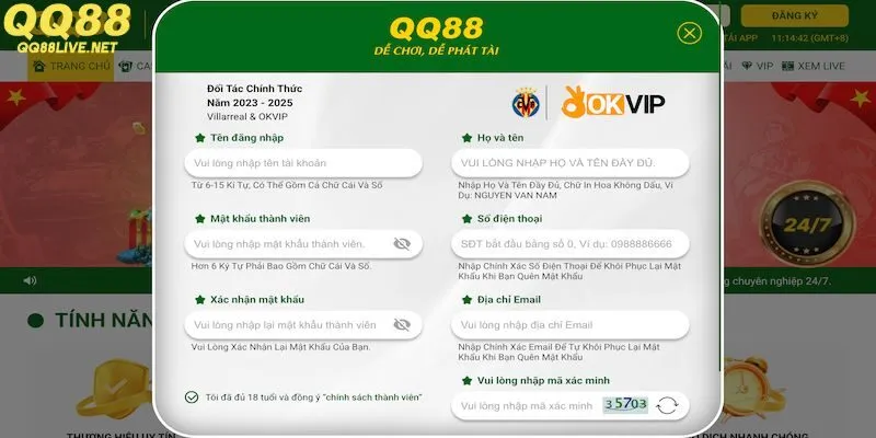 Hướng dẫn quy trình đăng ký QQ88 chính xác