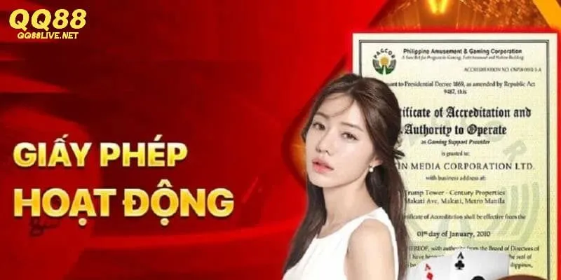 Những giấy phép hoạt động hợp pháp mà QQ88 sở hữu