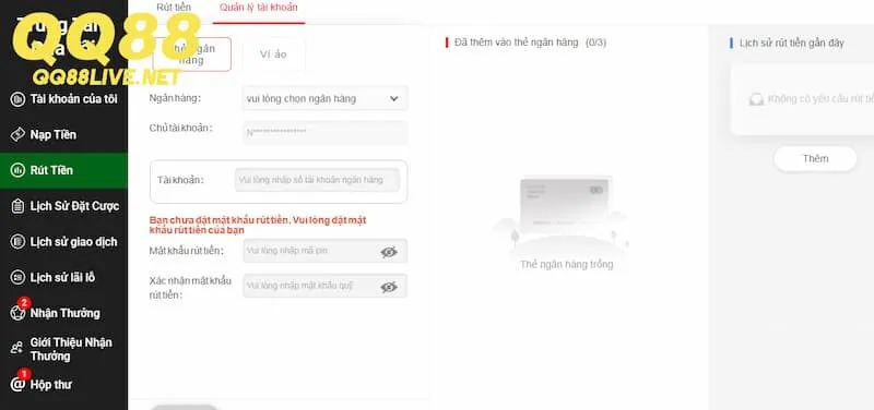 Rút tiền QQ88 nhanh chóng và tinh gọn với 4 bước